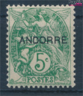 Andorra - Französische Post 5 Postfrisch 1931 Aufdruckausgabe (10363159 - Unused Stamps