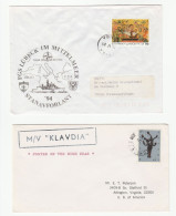 SHIPS 2  Greece COVERS MV KLAVDIA & Navy LUBECK Mailed On Board SHIP Cover 1960s-90s - Lettres & Documents