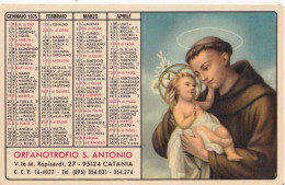 Calendarietto - Orfanotrofio S.antonio - Catania - Anno 1975 - Formato Piccolo : 1971-80