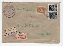 1949. YUGOSLAVIA,SLOVENIA,LJUBLJANA,CUSTOM OFFICE,RECORDED,EXPRESS COVER SENT TO BELGRADE - Brieven En Documenten