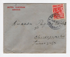 1951. YUGOSLAVIA,SERBIA,BELGRADE COVER TO SVETOZAREVO,BRITISH EUROPEAN AIRWAYS - Covers & Documents