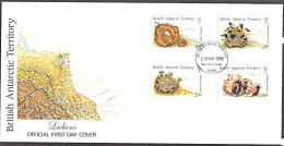 C0095 BRITISH ANTARCTIC TERRITORY 1989, SG167-70 Lichens FDC - Brieven En Documenten