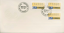 Brasilien 1993 Ersttagsbrief Satz 14900/73200/186000 ATM 4 S FDC (X80261) - Frankeervignetten (Frama)