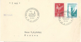 Finland   1956   Flight Helsinki Moskva  - Special Cover   18.2.1956 - Lettres & Documents