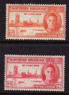 NORTHERN RHODESIA - 1946 VICTORY SET (2V) FINE MNH ** SG 46-47 - Nordrhodesien (...-1963)