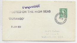 CANADA 2C SOLO LETTRE COVER STOCKHOLM SWEDEN 9.6.1954 UTR BREV + PAQUEBOT POSTED ON THE  HIGH SEA TO USA - Briefe U. Dokumente
