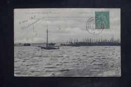 ST PIERRE ET MIQUELON - Affranchissement Groupe Sur Carte Postale En 1909 Pour La France- L 150968 - Lettres & Documents