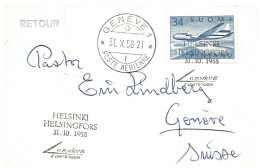 Finland   1958 Convair 440 Airplane Over The Inland Seascape, Mi 498    FDC - Lettres & Documents
