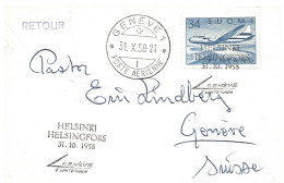 Finland   1958 Convair 440 Airplane Over The Inland Seascape, Mi 498    FDC - Brieven En Documenten