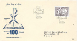 Finland   1959 Centenary Of The Finnish Missionary Society , Christ Monogram And Globe, Mi 503 - FDC - Storia Postale