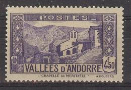 Andorra Fran. 1937 Paisajes 4,50 F Ed:92 (*) - Unused Stamps