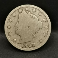 5 CENTS LIBERTY NICKEL AVEC CENTS 1902 USA - 1883-1913: Liberty