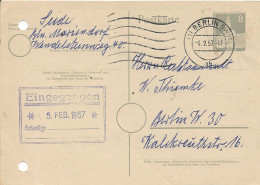 GERMANY. BERLIN. POSTAL STATIONERY. 1957 - Postcards - Used