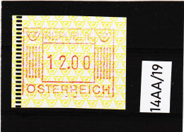 14AA/19  ÖSTERREICH 1983 AUTOMATENMARKEN 1. AUSGABE  12,00 SCHILLING   ** Postfrisch - Timbres De Distributeurs [ATM]