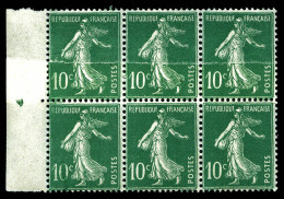 N°159, 10c Semeuse, Impression Sur Raccord En Bloc De Six Bdf. TTB (certificat)  Qualité: **   - Unused Stamps