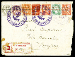 1920, N°14, 15, 16a, 17, 19, 19a Et 28: 1c Gris, 2c Brun, 5c Vert, 3c Orange (variété CASELLORIZO, Sans T), 10c Rouge Et - Briefe U. Dokumente