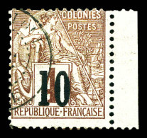 N°3B, 10 Sur 4c Lilas-brun Type III, Bdf. TB  Qualité: Oblitéré  Cote: 265 Euros - Used Stamps