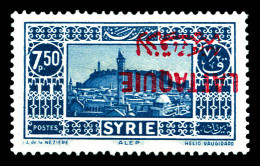 N°14a, 7 Pi 50 Bleu, Surcharge Renversée. SUP (certificat)  Qualité: *  Cote: 900 Euros - Unused Stamps