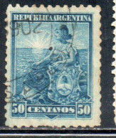 ARGENTINA 1899 1903 LIBERTY SEATED 50c USED USADO OBLITERE' - Oblitérés