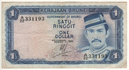 BRUNEI  1 Dollar   P6b  Dated 1980     (  Sultan Hassan Al-Bolkiah I + Mosque At Back ) - Brunei