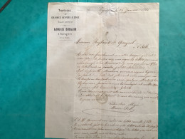 13/ Fact Annee 1866 Tourteaux.graines De Vers à Soie Louis Belin.a Eyragues Au Verso Cachet Philatelique - Agriculture