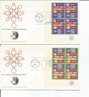 Covers =  UNITED NATIONS, New York = 1969/70  Collection Of FDC In Blocks Of Four = - Lettres & Documents