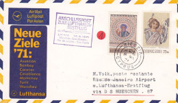 CYPRUS 1971 AIRMAIL COVER BRAZIL VIA LUFTANSA MUNICH CASABLANCA RIO DE JANEIRO - Cyprus (...-1960)