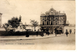 Belgique-België CP Gare De Luxembourg Animée Obl. Simple Cercle BXL (Quartier Léopold) 1905 > Paris - Schienenverkehr - Bahnhöfe