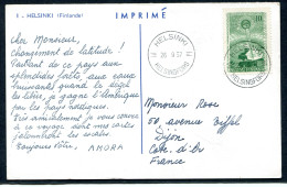 RC 27341 FINLANDE 1957 CROISIERE AMORA CARTE PUBLICITAIRE POUR DIJON COTE D'OR FRANCE - Brieven En Documenten