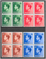 1936 Edward VIII Stamp Set In Blocks Of 4 Mounted Mint SG457-460 Hrd2 - Ungebraucht