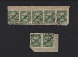 FIUME - COSTITUENTE FIUMANA 1922 - Cent. 5 STRISCIA DI 5 + COPPIA  - FRAMMENTI - General Issues