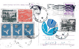 Israel 1982 JNF, Bnei Brith Labels, Mailed Uprated Postal Card I - Briefe U. Dokumente
