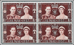 KGVI 1936 Coronation SG461 Block Of 4 Mounted Mint Hrd2a - Ongebruikt