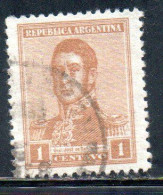 ARGENTINA 1918 1919 JOSE DE SAN MARTIN 1c USED USADO OBLITERE' - Oblitérés