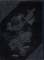 Antique Burma Lacquerware Art  Hand-painted, Hand Etched Painting Intricate Work - Asian Art