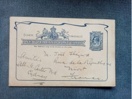 NOUVELLE-ZELANDE.1903. Carte Postale Sydney / Niort ( France ) - Cartas & Documentos