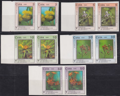 1990.122 CUBA MNH 1990 IMPERFORATED PROOF BOTANICAL CONGRESS FLOWER FLORES PAIR.  - Ongetande, Proeven & Plaatfouten