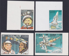 1991.116 CUBA MNH 1991 IMPERFORATED PROOF SET SPACE GAGARIN COSMOS.  - Ongetande, Proeven & Plaatfouten