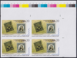 2013.642 CUBA MNH 2013 20c IMPERFORATED PROOF POSTAL MUSEUM BLOCK 4.  - Ongetande, Proeven & Plaatfouten