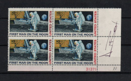 1969  ALAN BEAN AUTOGRAFO ORIGINALE SU BLOCCO FRANCOBOLLI  - BOLAFFI / SASSONE - Aviateurs & Astronautes