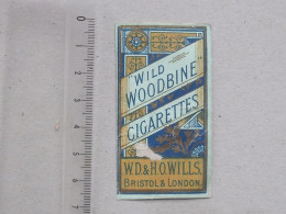 TABAC Authentique Partie D'un Ancien Paquet De Cigarettes: WILD WOODBINE - WILLS - Collé Sur Papier - BRISTOL & LONDRES - Other & Unclassified
