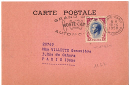 MONACO YT N°424 SEUL SUR LETTRE POUR PARIS OBLITERATION EMA  SECAP GRAND PRIX DE MONACO TRANSPORT AUTO - Lettres & Documents