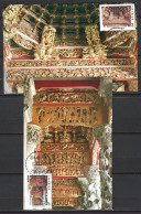 TAIWAN. N°1428-9 De 1982 Sur 2 Cartes Maximum. Taoïsme/Temple De Sanhsia. - Maximum Cards