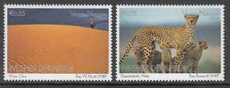 2005 United Nations Vienna Desert Landscape Cheetahs Cats Complete Set Of 2 MNH @ BELOW FACE VALUE - Unused Stamps