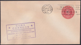 1949-EP-190 CUBA REPUBLICA 1949 2c M. CORONA FDC VIOLET COVER POSTAL STATIONERY.  - Altri & Non Classificati