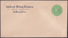 1949-EP-192 CUBA REPUBLICA 1949 1c J. MIRO COVER POSTAL STATIONERY UNUSED “RICHARD MILIAN” PRINT.  - Autres & Non Classés