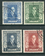 ICELAND 1952  Death Of  Björnsson Set  Used.  Michel 281-84 - Usados