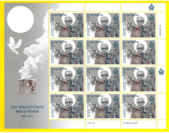 SAN MARINO 2021 Minifoglio 80°Anniversary San Massimiliano Maria KOLBE New Sheet - Blocks & Kleinbögen