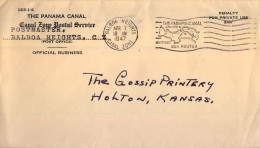 1947 CANAL ZONE , BALBOA HEIGHTS - HOLTON , CANAL ZONE POSTAL SERVICE , POSTMASTER , CORREO OFICIAL - Kanaalzone