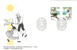 Finland   1989 NORTH: Traditional Costumes. Man In Costume Säkylä. Woman In Traditional Costume Veteli Mi 1084-1085  FDC - Cartas & Documentos